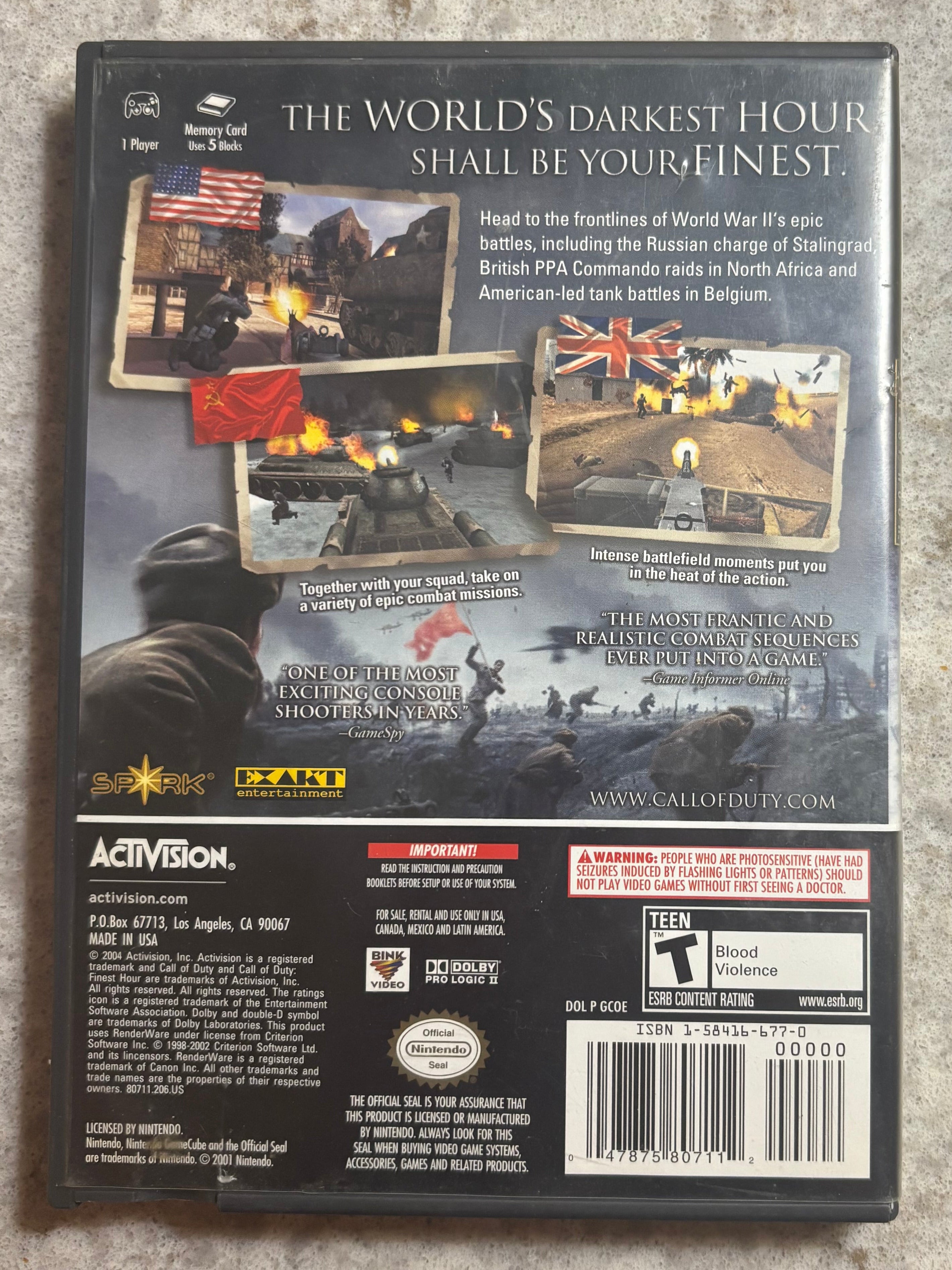 [GameCube] Call of Duty: Finest Hour