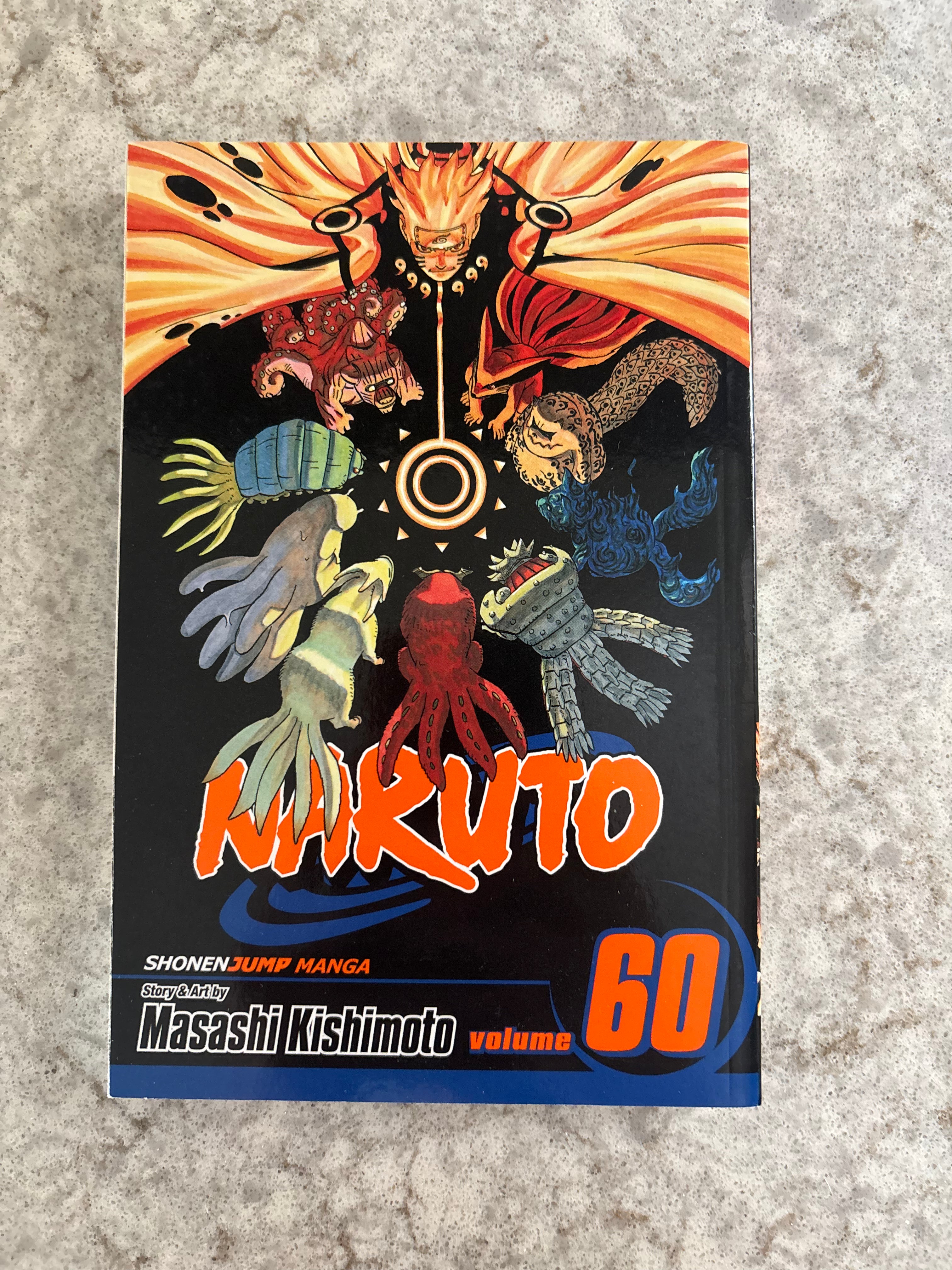 Naruto Shonen Jump Manga Volume 60 manga book cover by Masashi Kishimoto.